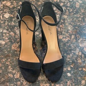 Indigo Women's Classic Black Ankle Strap Heels